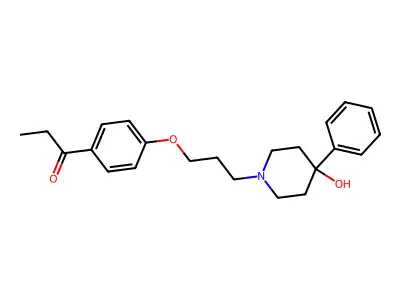 Propiophenone, 4'-(3-(4-hydroxy-4-phenylpiperidino)propoxy)- structure