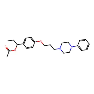 1-(p-alpha-Acetoxypropylphenoxy)-3-(N-phenylpiperazinyl)propane structure
