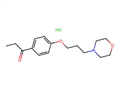Propiophenone, 4'-(3-morpholinopropoxy)-, hydrochloride structure