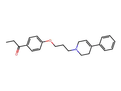 Propiophenone, 4'-(3-(4-phenyl-1,2,3,6-tetrahydro-1-pyridyl)propoxy)- structure