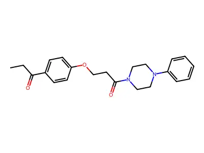 Piperazine, 1-phenyl-4-(3-(4-propionyl)phenoxy)propionyl)- structure