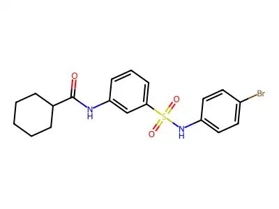 N-[3-[(4-bromophenyl)sulfamoyl]phenyl]cyclohexanecarboxamide structure