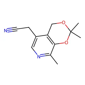 (2,2,8-Trimethyl-4H-(1,3)dioxino(4,5-c)pyridin-5-yl)acetonitrile structure