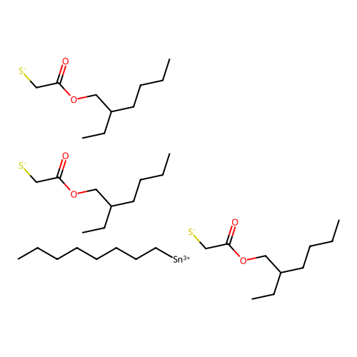 Tris(2-(2-ethylhexoxy)-2-oxoethanethiolate);octyltin(3+) structure