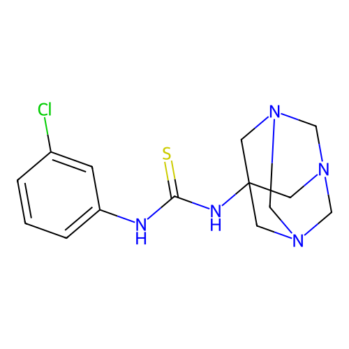 1-(3-Chlorophenyl)-3-(1,3,5-triazatricyclo[3.3.1.1~3,7~]dec-7-yl)thiourea structure
