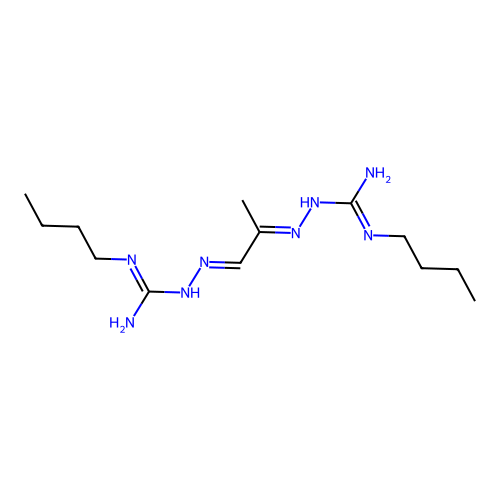 Methylglyoxal bis(butylamidinohydrazone) structure