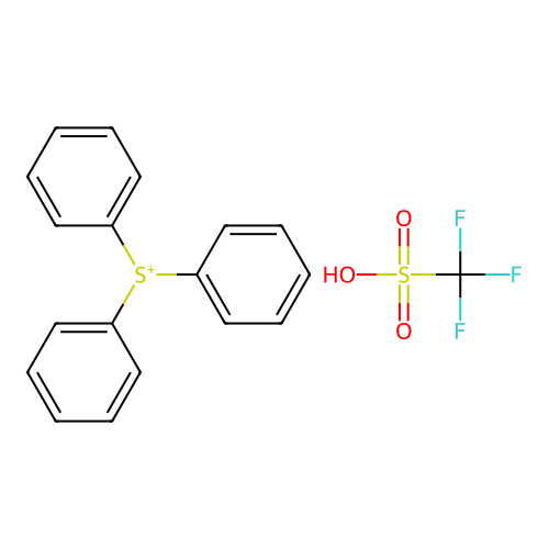 Trifluoromethanesulfonic acid;triphenylsulfanium structure