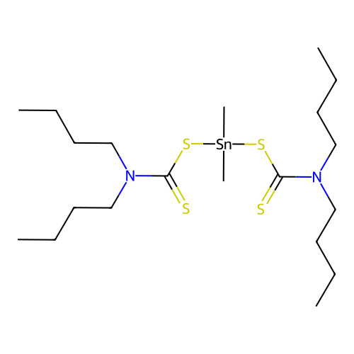 Stannane, bis(((dibutylamino)thioxomethyl)thio)dimethyl- structure