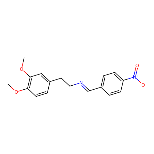 N-(3,4-dimethoxyphenylethyl)-1-(4-nitrophenyl)methanimine structure