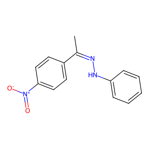 (1E)-1-(4-nitrophenyl)ethanone phenylhydrazone structure
