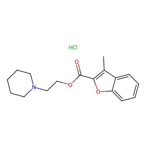 2-(Piperidin-1-yl)ethyl 3-methylbenzofuran-2-carboxylate hydrochloride structure