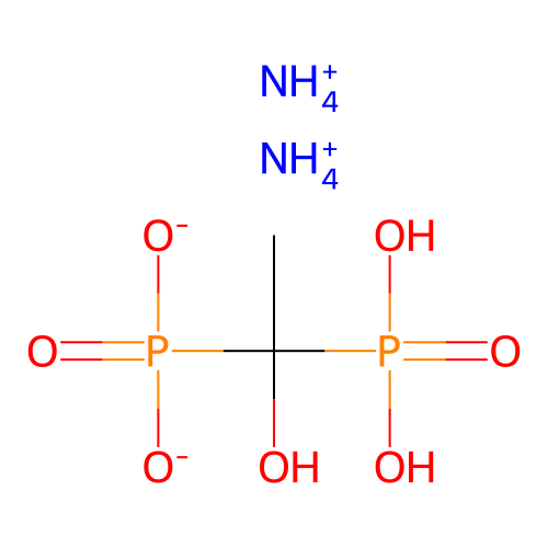 Diammonium dihydrogen (1-hydroxyethylidene)bisphosphonate structure