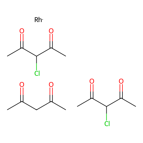 Bis(3-chloropentane-2,4-dione);pentane-2,4-dione;rhodium structure