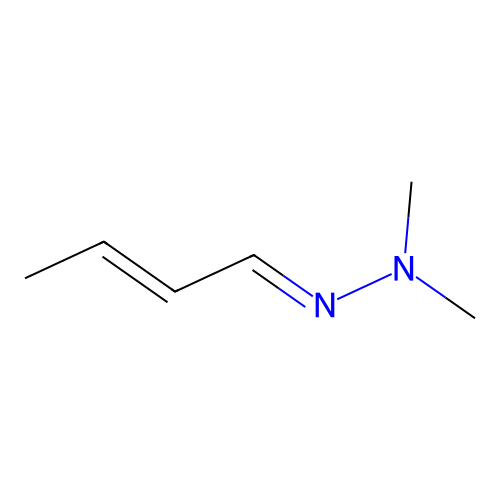 Crotonaldehyde dimethylhydrazone structure