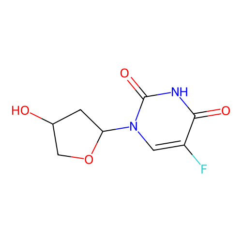 1-(trans-4-Hydroxytetrahydro-2-furanyl)-5-fluorouracil structure