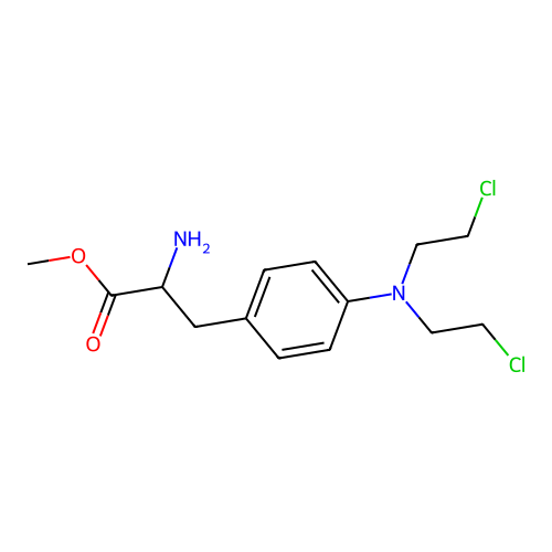 Methyl 2-amino-3-[4-[bis(2-chloroethyl)amino]phenyl]propanoate structure