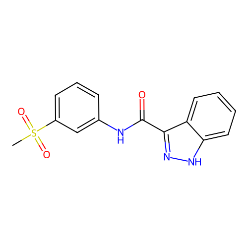 N-(3-methanesulfonylphenyl)-2H-indazole-3-carboxamide structure