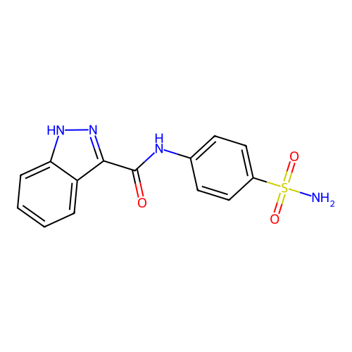 N-(4-sulfamoylphenyl)-1H-indazole-3-carboxamide structure