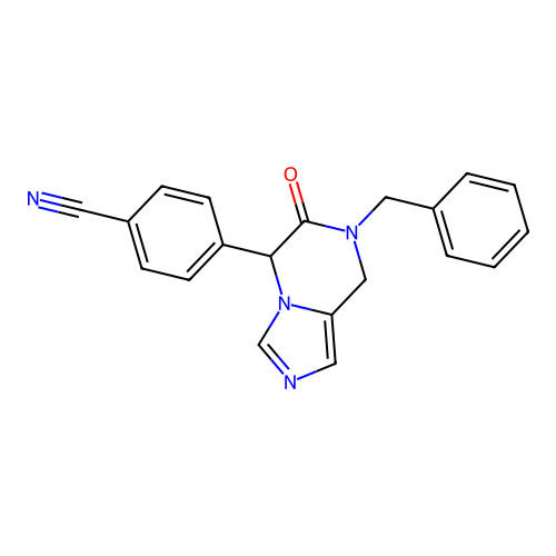 4-(7-Benzyl-6-oxo-5,6,7,8-tetrahydroimidazo[1,5-a]pyrazin-5-yl)benzonitrile structure