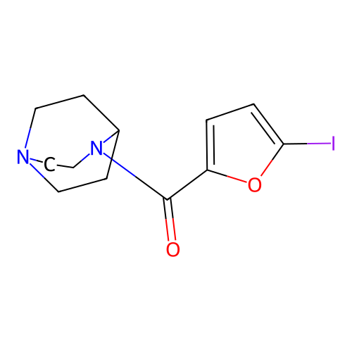 1,4-Diazabicyclo[3.2.2]nonan-4-yl-(5-iodofuran-2-yl)methanone structure