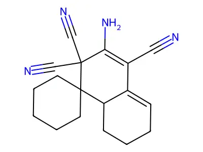 2-aminospiro[4a,5,6,7-tetrahydronaphthalene-4,1'-cyclohexane]-1,3,3-tricarbonitrile structure