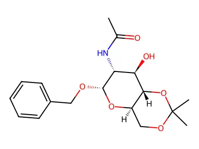 Benzyl 2-Acetamido-2-deoxy-4,6-O-isopropylidene-D-galactopyranoside structure