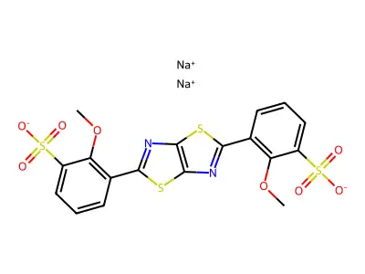Disodium thiazolo(5,4-d)thiazole-2,5-diylbis(methoxybenzenesulphonate) structure
