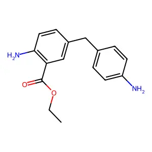 Benzoic acid, 2-amino-5-((4-aminophenyl)methyl)-, ethyl ester structure