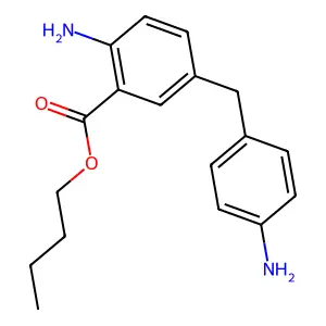 Benzoic acid, 2-amino-5-[(4-aminophenyl)methyl]-, butyl ester structure