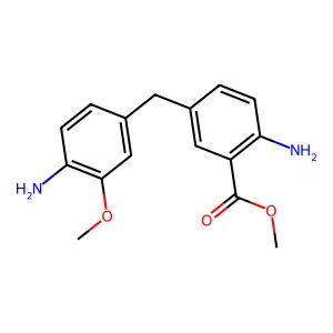 Benzoic acid, 2-amino-5-[(4-amino-3-methoxyphenyl)methyl]-, methyl ester structure