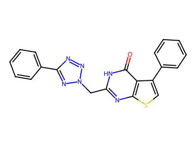 5-Phenyl-2-[(5-phenyl-2H-tetrazol-2-yl)methyl]thieno[2,3-d]pyrimidin-4-ol structure