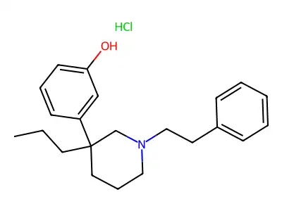 p-Phenol, (1-phenethyl-3-propyl-3-piperidinyl)-, hydrochloride structure
