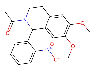 2-Acetyl-6,7-dimethoxy-1-(2-nitrophenyl)-1,2,3,4-tetrahydroisoquinoline structure