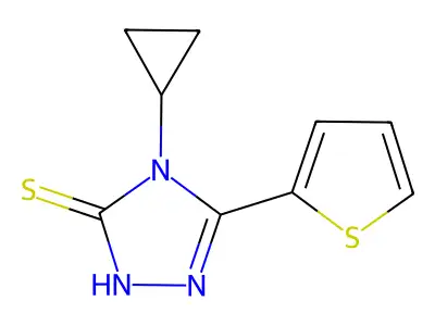 4-cyclopropyl-5-thien-2-yl-4H-1,2,4-triazole-3-thiol structure