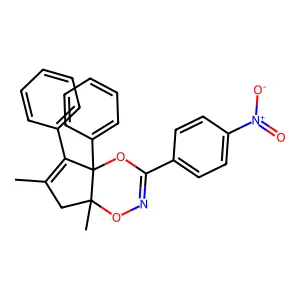 6,7a-dimethyl-3-(4-nitrophenyl)-4a,5-diphenyl-7H-cyclopenta[e][1,4,2]dioxazine structure