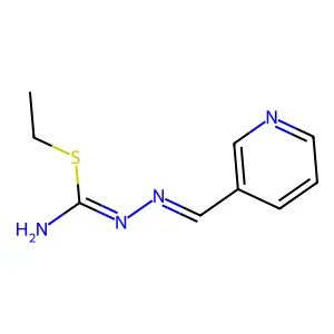 Hydrazinecarboximidothioic acid, (3-pyridinylmethylene)-, ethyl ester structure