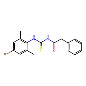 N-[(4-bromo-2,6-dimethylphenyl)carbamothioyl]-2-phenylacetamide structure
