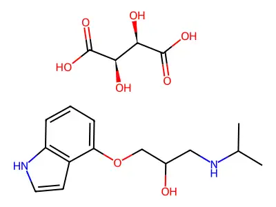 Pindolol tartrate structure