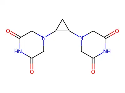 2,6-Piperazinedione, 4,4'-(1,2-cyclopropanediyl)bis-, trans- structure