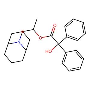 9-Azabicyclo(3.3.1)nonane, 9-(2-hydroxypropyl)-, benzilate structure