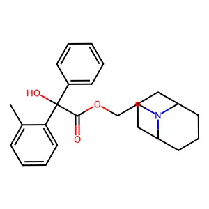 9-Azabicyclo(3.3.1)nonane, 9-(2-hydroxyethyl)-, o-methylbenzilate structure