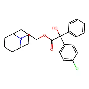 9-Azabicyclo(3.3.1)nonane, 9-(2-hydroxyethyl)-, p-chlorobenzilate structure