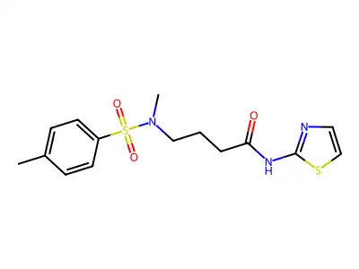 4-{methyl[(4-methylphenyl)sulfonyl]amino}-N-(1,3-thiazol-2-yl)butanamide structure