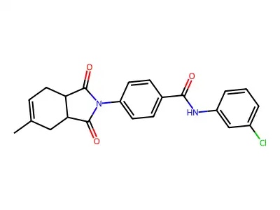N-(3-chlorophenyl)-4-(5-methyl-1,3-dioxo-1,3,3a,4,7,7a-hexahydro-2H-isoindol-2-yl)benzamide structure