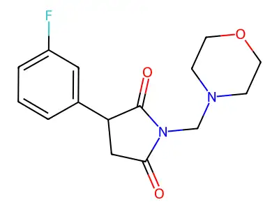 2,5-Pyrrolidinedione, 3-(3-fluorophenyl)-1-(4-morpholinomethyl)- structure