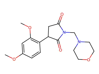 Succinimide, 2-(2,4-dimethoxyphenyl)-N-(morpholino)methyl- structure