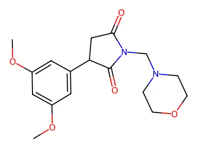 Succinimide, 2-(3,5-dimethoxyphenyl)-N-(morpholino)methyl- structure