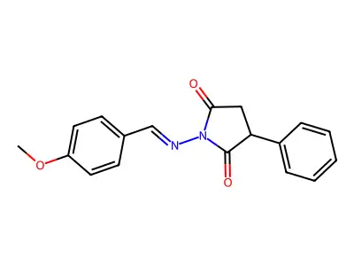 1-[(4-Methoxyphenyl)methylideneamino]-3-phenylpyrrolidine-2,5-dione structure