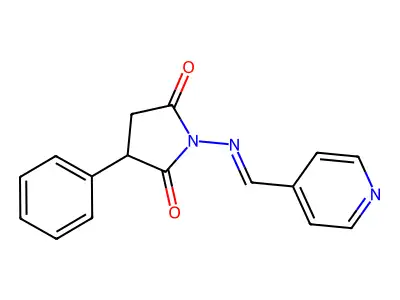 3-Phenyl-1-(pyridin-4-ylmethylideneamino)pyrrolidine-2,5-dione structure