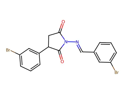 3-(3-Bromophenyl)-1-[(3-bromophenyl)methylideneamino]pyrrolidine-2,5-dione structure
